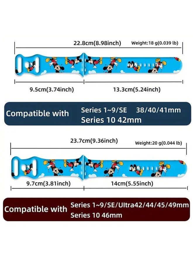 Disney Mickey Kawaii Cartoon Smart Watch Band Mixed Color 10 For Apple Watch 38 40 41mm - Image 2